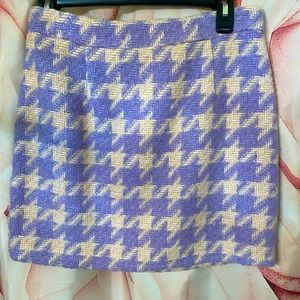 Purple & cream houndstooth skirt